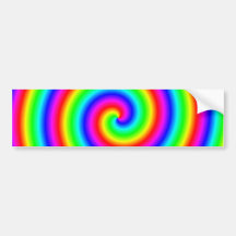 Rainbow Colours. Bright and Colourful Spiral. Bumper Stickers