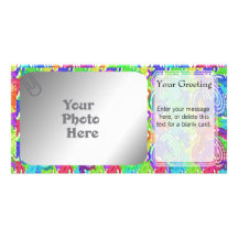 Rainbow Cutout Turtles PhotoCard Template Photo Greeting Card