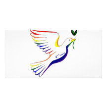 Rainbow Dove Personalised Photo Card