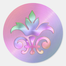 Rainbow Fleur de Lis Envelope Seal Stickers