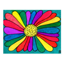 Rainbow Flower Postcard