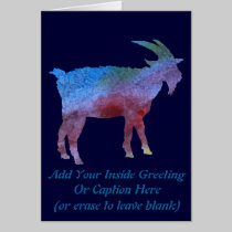 Rainbow Goat with Customisable Text cards
