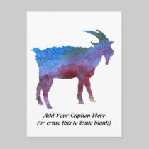 Rainbow Goat with Customisable Text postcards