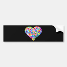 Rainbow Heart Confetti Bumper Sticker