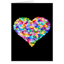 Rainbow Heart Confetti Greeting Cards