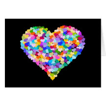 Rainbow Heart Confetti Greeting Cards