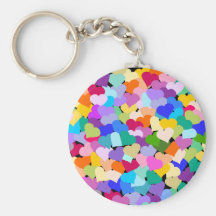 Rainbow Heart Confetti Keychain