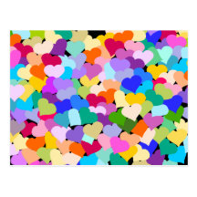Rainbow Heart Confetti Postcards