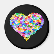 Rainbow Heart Confetti Refrigerator Magnets