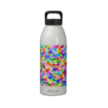 Rainbow Heart Confetti Reusable Water Bottle