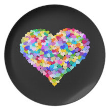 Rainbow Heart Mosaic Plate