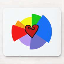 rainbow heart mousepad