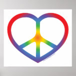 Rainbow Heart Peace Sign Print