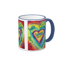 Rainbow Heart Spirit Words Mug