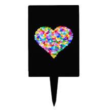 Rainbow Hearts Confetti Cake Pick