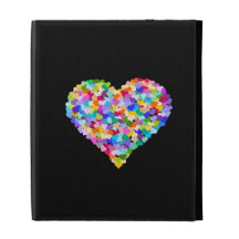 Rainbow Hearts Confetti iPad Case