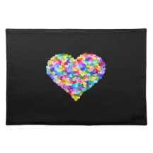 Rainbow Hearts Confetti Place Mats