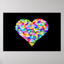 Rainbow Hearts Confetti Print
