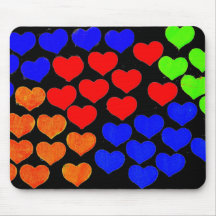 Rainbow hearts mousemats