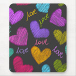Rainbow hearts mousepad