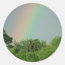 Rainbow In The Skies Round Stickers