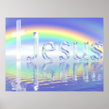 Rainbow Jesus Cross Print