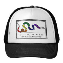 Rainbow JOIN, or DIE. Trucker Hats