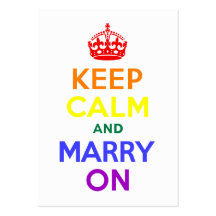 Rainbow Keep Calm and Marry On Business Card