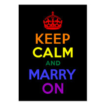 Rainbow Keep Calm and Marry On Business Card