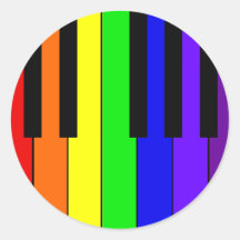 Rainbow Keyboard Round Sticker