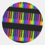rainbow keyboard round sticker