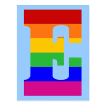 Rainbow Letter E Postcards