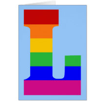Rainbow Letter L Greeting Card