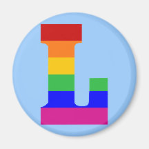 Rainbow Letter L Magnets