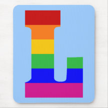 Rainbow Letter L Mousepad