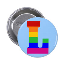 Rainbow Letter L Pin