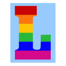 Rainbow Letter L Post Cards
