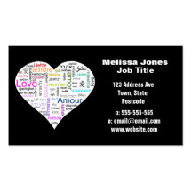 Rainbow Love Heart Typography Business Card