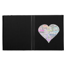 Rainbow Love Heart Typography iPad Folio Covers
