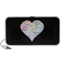 Rainbow Love Heart Typography iPod Speakers
