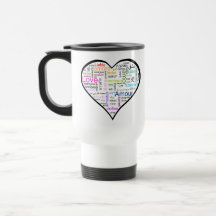 Rainbow Love Heart Typography Mug