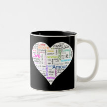 Rainbow Love Heart Typography Mug