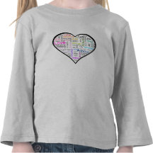 Rainbow Love Heart Typography T-shirts