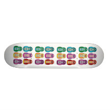 Rainbow Matryoshka Owls Skateboard Decks