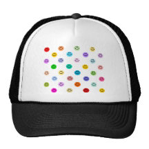 Rainbow Multicolor Smiley Face Pattern Hat