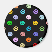 Rainbow Multicolor Smiley Face Pattern Refrigerator Magnet