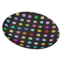 Rainbow Multicolor Smiley Face Pattern Dinner Plate