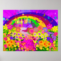 Rainbow Of Flowers Print