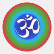 Rainbow_om Round Sticker
