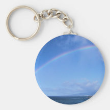 Rainbow over Honolulu, Hawaii Key Chains